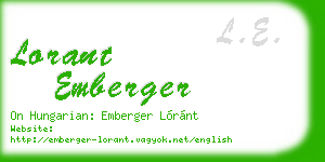 lorant emberger business card